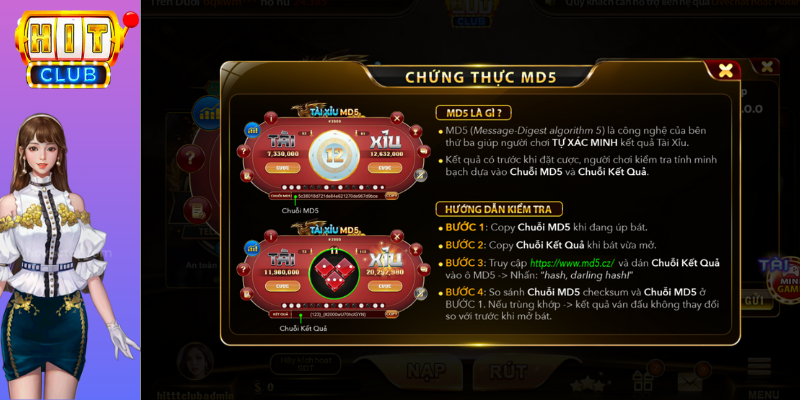 luật chơi Tài xỉu md5 HitClub 